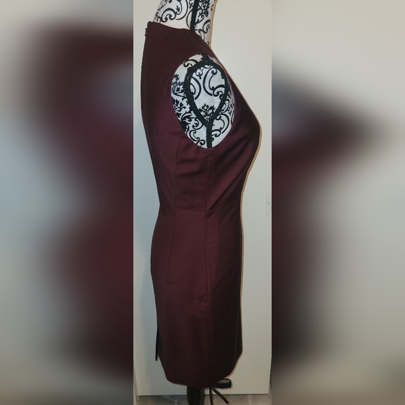 Ted Baker Edge to Edge Sheath Dress - Oxblood Sz 1 Equiv‎ To US Sz 4 Wool Blend - Picture 2 of 10